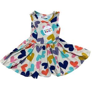 Dot Dot Smile Baby Girl’s Size 6/12‎ Months Hearts Print Tank Twirl Dress NWT